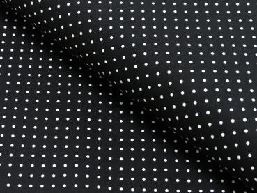 Baumwoll Druck Tupfen Schwarz/ Weiß 2mm